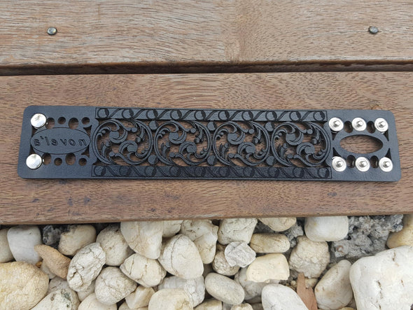 Leather (Black) Atomic Casual Die Cut Cuff 1