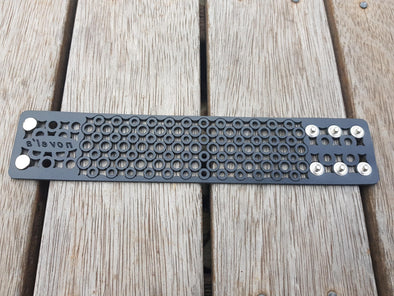 Leather Circles - black double stud band