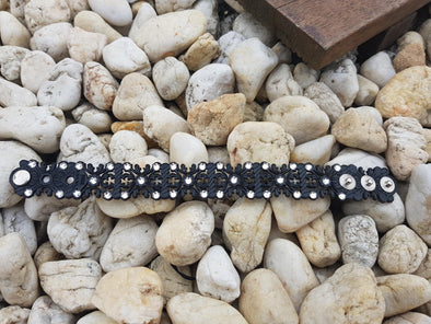 ISTRIAN RANGE- Black Island Hopping, Leather Grofica 1 Crystal Cuff