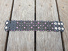 ISTRIAN ISLAND HOPPING COLLECTION- Burnt Brown Leather Grofica 2 Crystals - Large Cuff