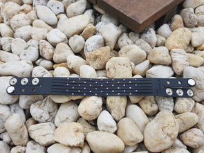 Kvarner Range - Rab Duchess Collection #2- Unisex Black Leather Swarovski bracelet
