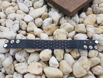 Kvarner Range - Rab Duchess Collection #2- Unisex Black Leather Swarovski bracelet