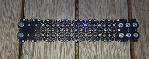 ISTRIAN ISLAND HOPPING COLLECTION - Black Leather Grofica 2 Crystals - Large Cuff