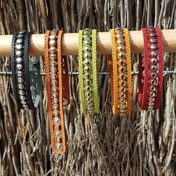 Gorski Kotar Collection- Snow Queen- Various Colour- Leather Stud Die Cut Bracelet