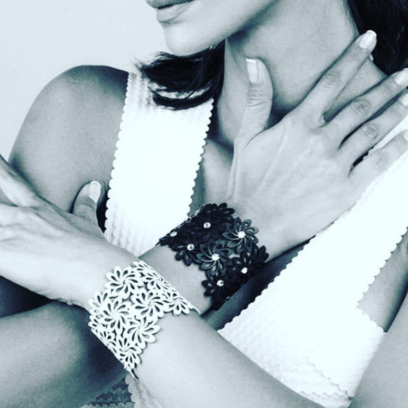 HERCEG / BOSNO - ONE HEART COLLECTION-  Wonder Woman Cuff- Flower Stud.