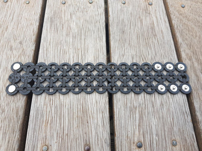ZAGORJE FIRE PRINCESS CUFF- Large Black Leather Crosses and Circles - Die Cut Cuff 2