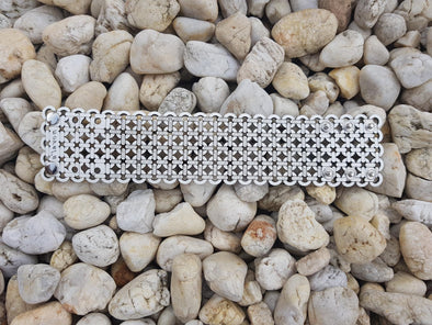 ZAGORJE FIRE PRINCESS CUFF- Small White Die Cut Leather in Crosses and Circles