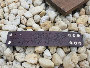 Unisex Leather Mufa Flower Die Cut- Brown Cuff
