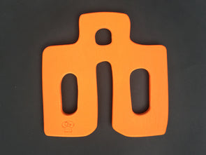 (L) Orange - Glagolijica Letter Hot Pot Stand - Timber with Colour Varnish